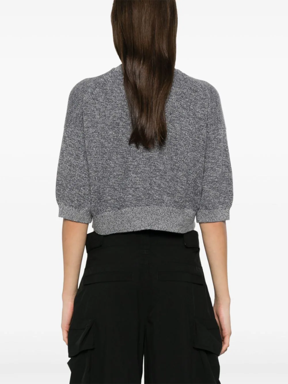 Logo-Embossed High-Frequency Cropped Tee