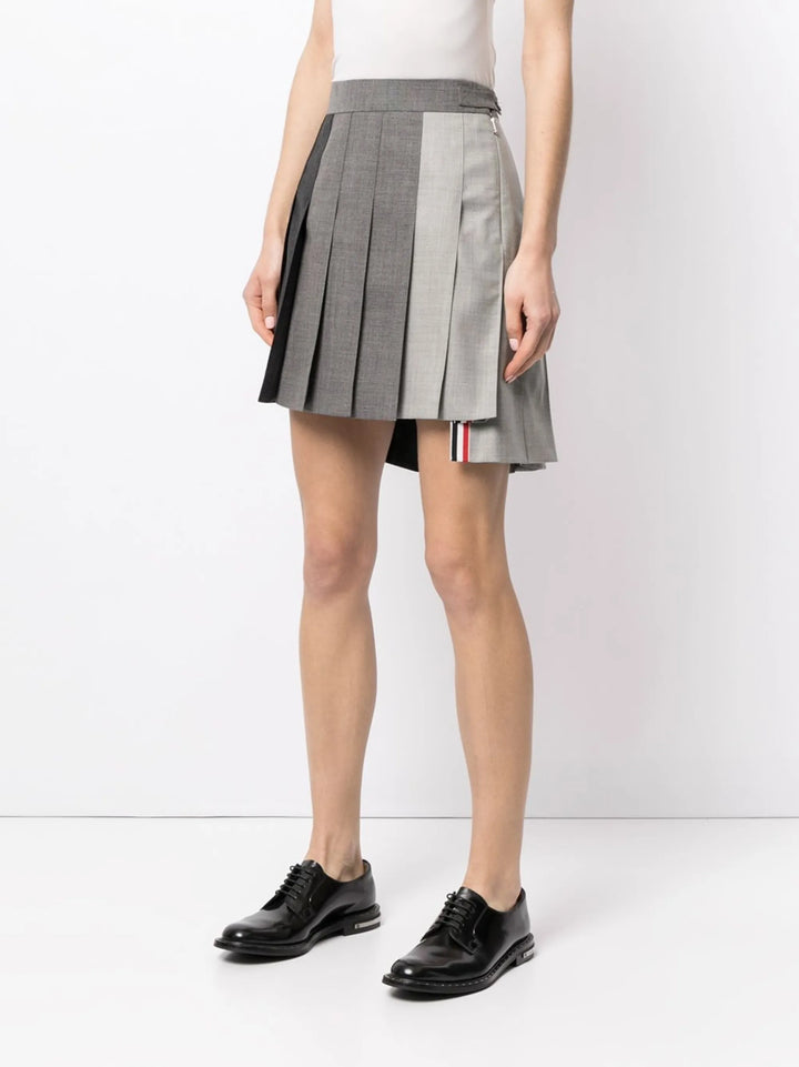 Thigh Length Dropped Back Pleated Skirt
