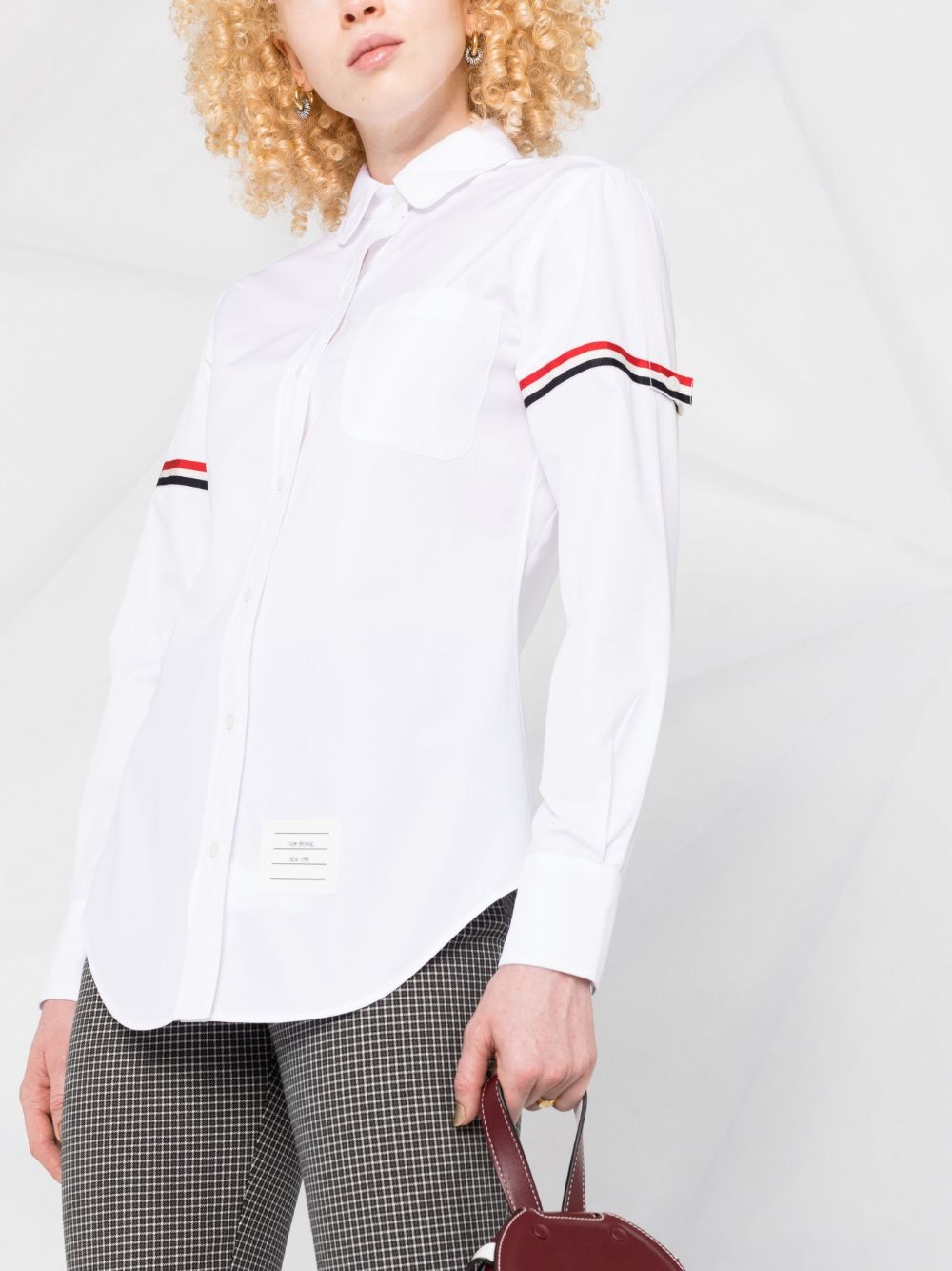 Poplin Armbands Classic Round Collar Shirt