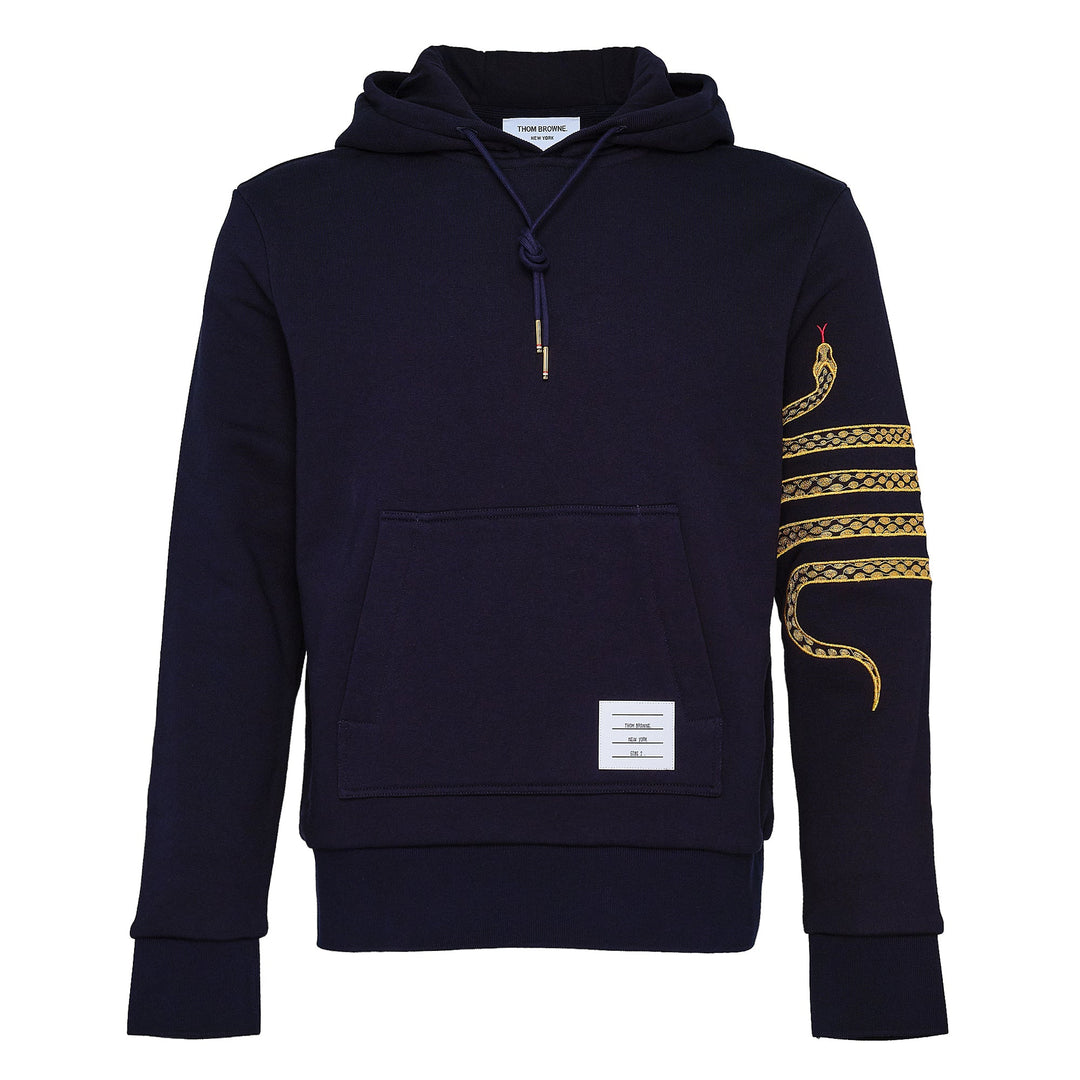 Lunar New Year Hoodie Pullover With Gold 4 Bar Snakes Men