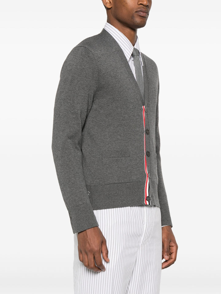 Cotton 4-Bar Relaxed Fit V Neck Cardigan Men