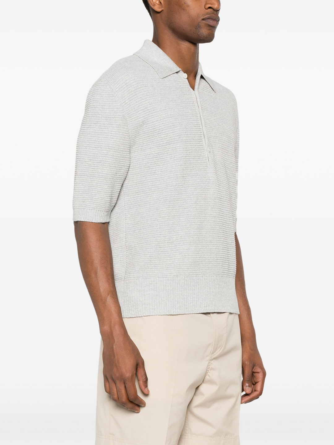 Linen Cotton 4-Bar Relaxed Fit Polo Men