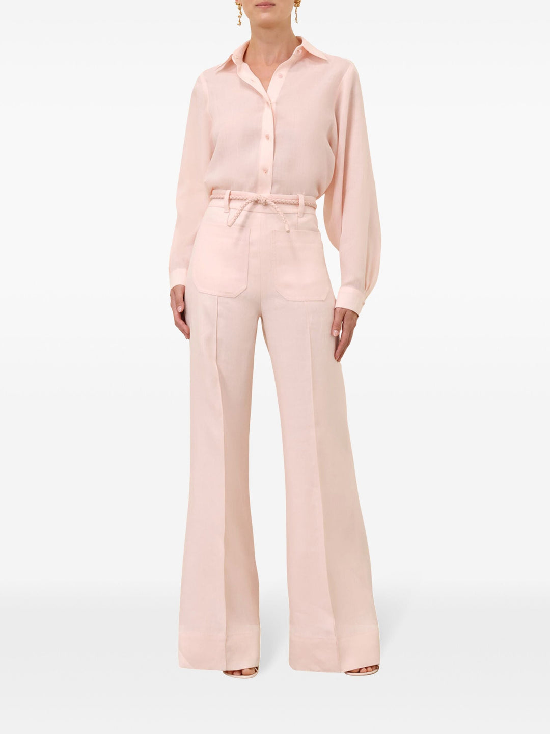 Crush Linen Flare Pants