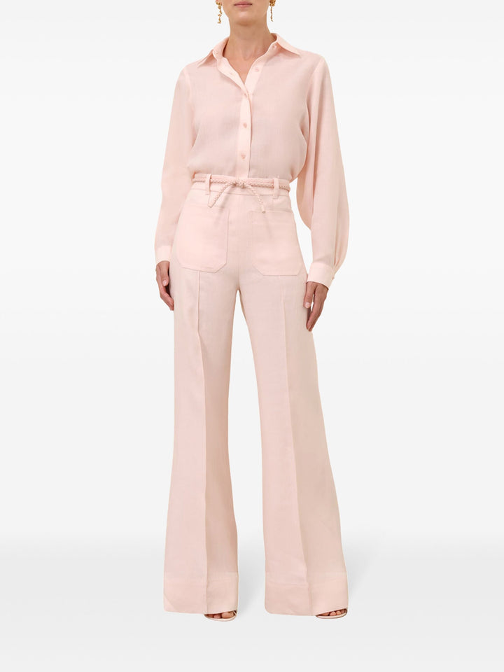 Crush Linen Flare Pants