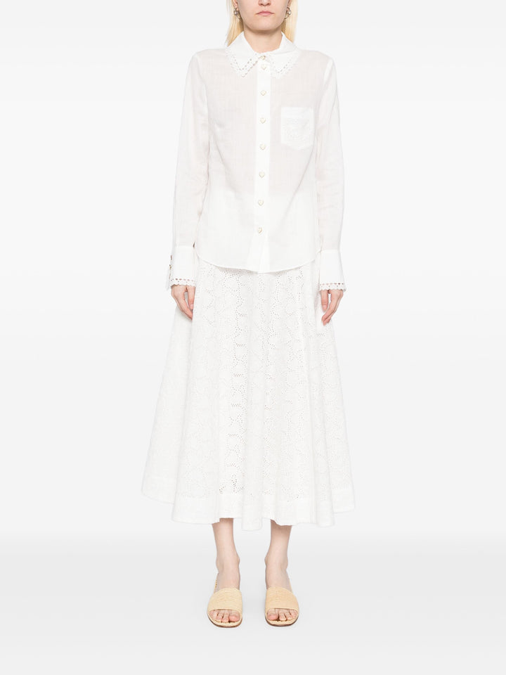 Crush Ramie Embroidered Shirt