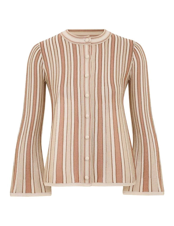 Crush Metallic Stripe Cardigan