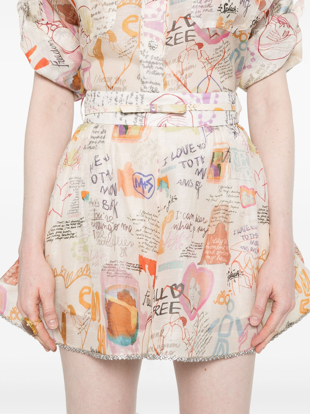 Crush Belted Tuck Skort