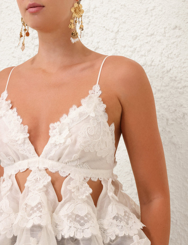 Crush Lace Motif Tiered Top