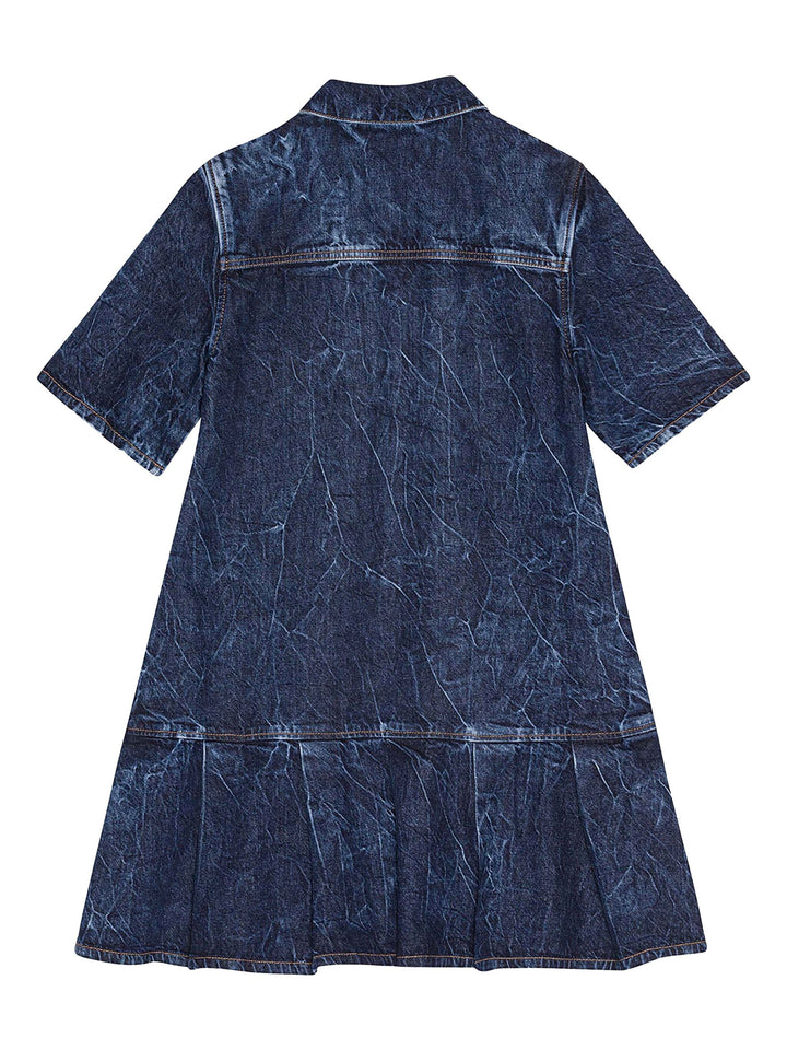 Crinkled Future Denim Mini Dress