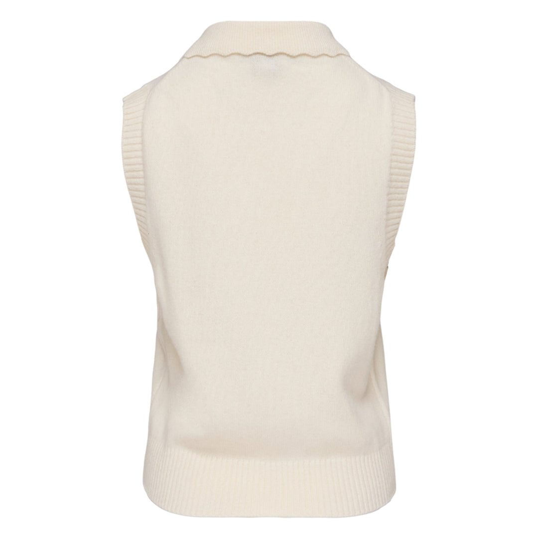 Graphic Wool Mix Collar Vest