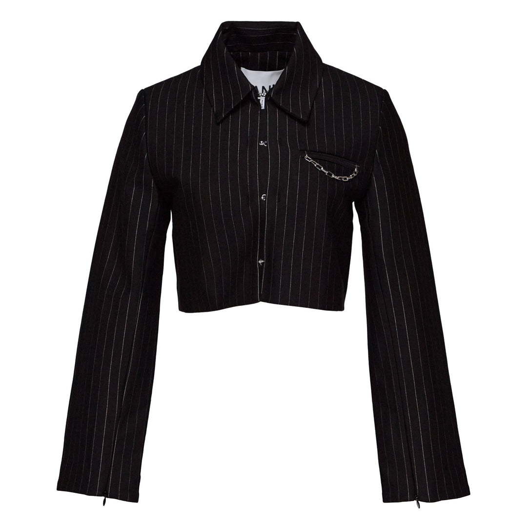 Compact Stripe Jersey Short Jacket