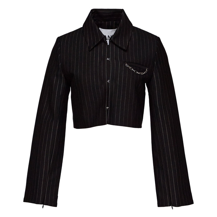 Compact Stripe Jersey Short Jacket