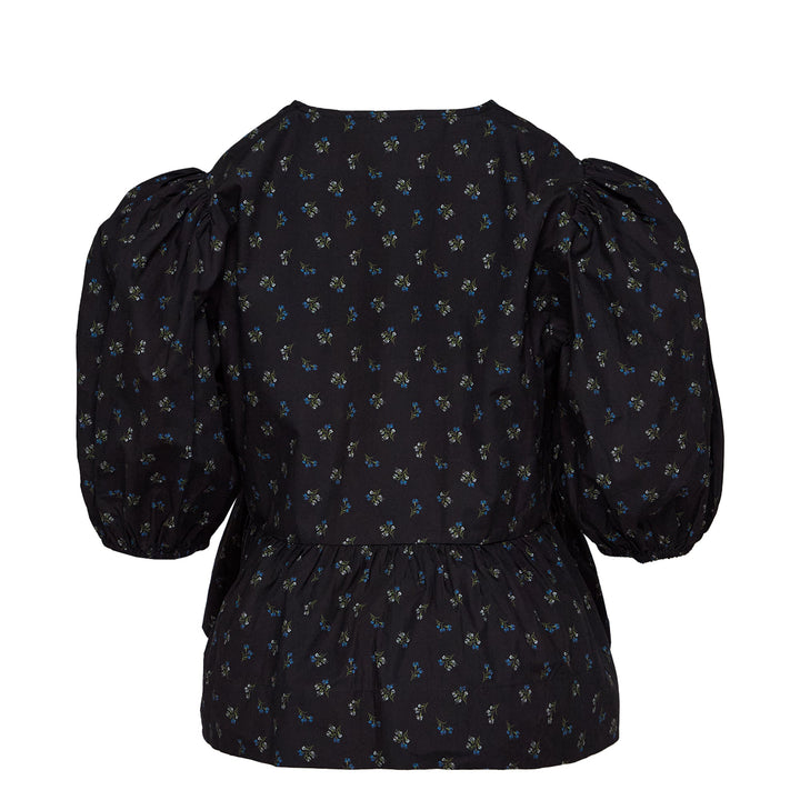 Printed Cotton Peplum Blouse