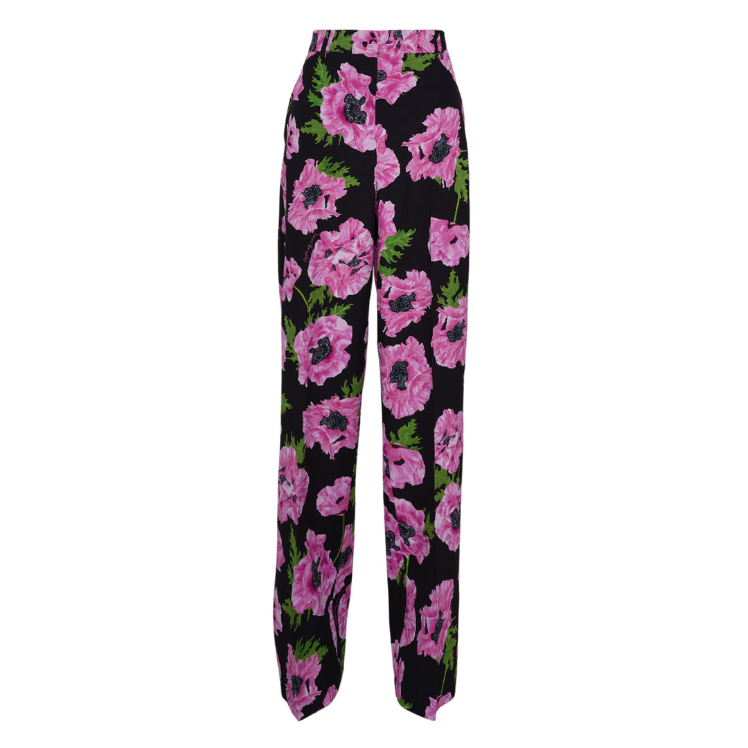 Poppy Print Loose Trousers