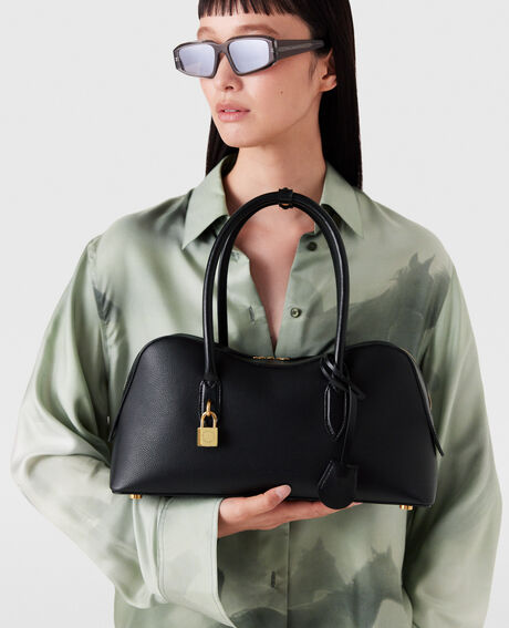 Ryder Horseback Shoulder Bag Embossed Grainy