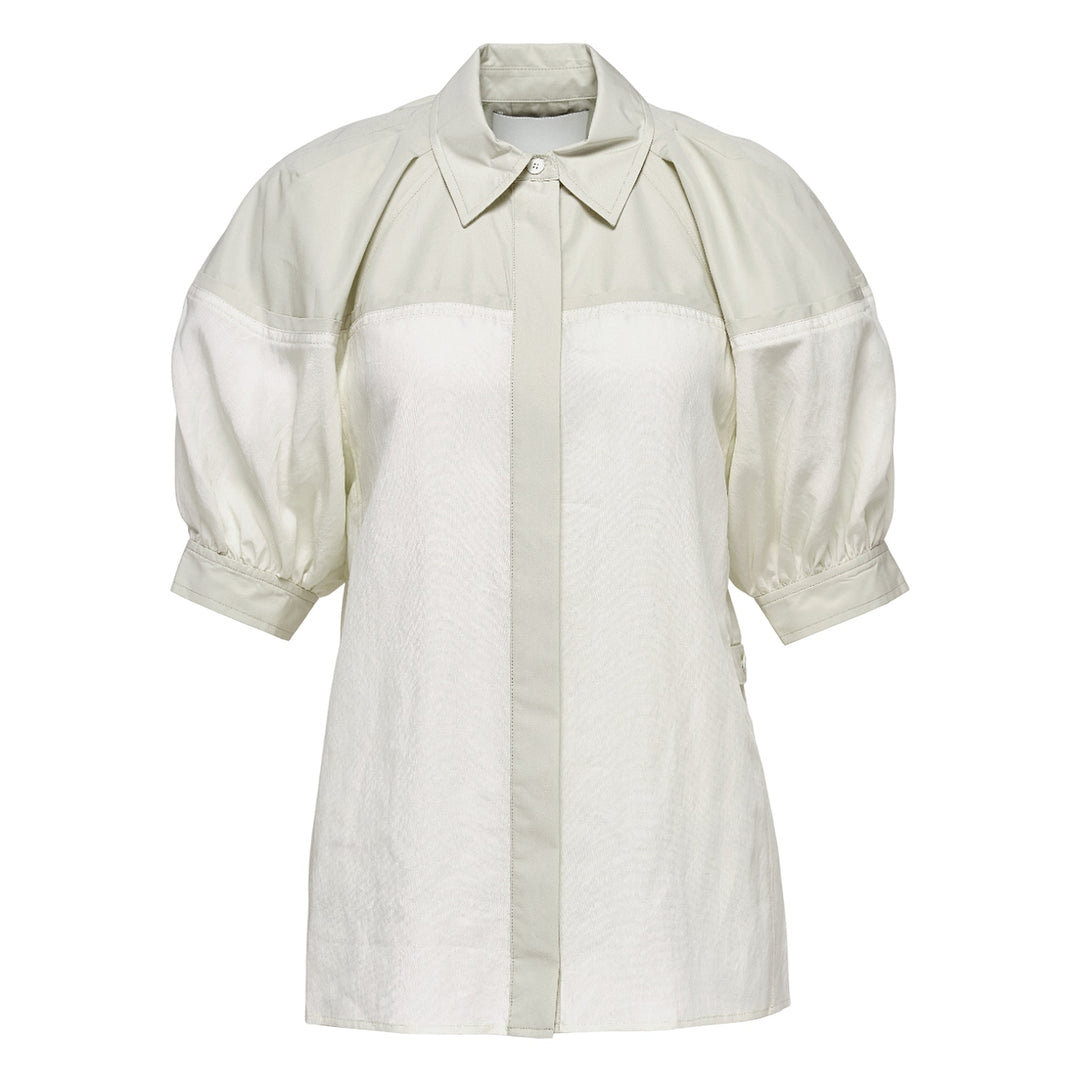 Lantern Sleeve Combo Shirt