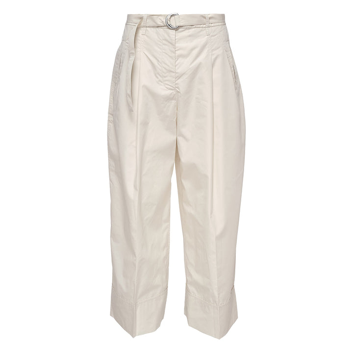 Double Pleat Cropped Wide Leg Pants