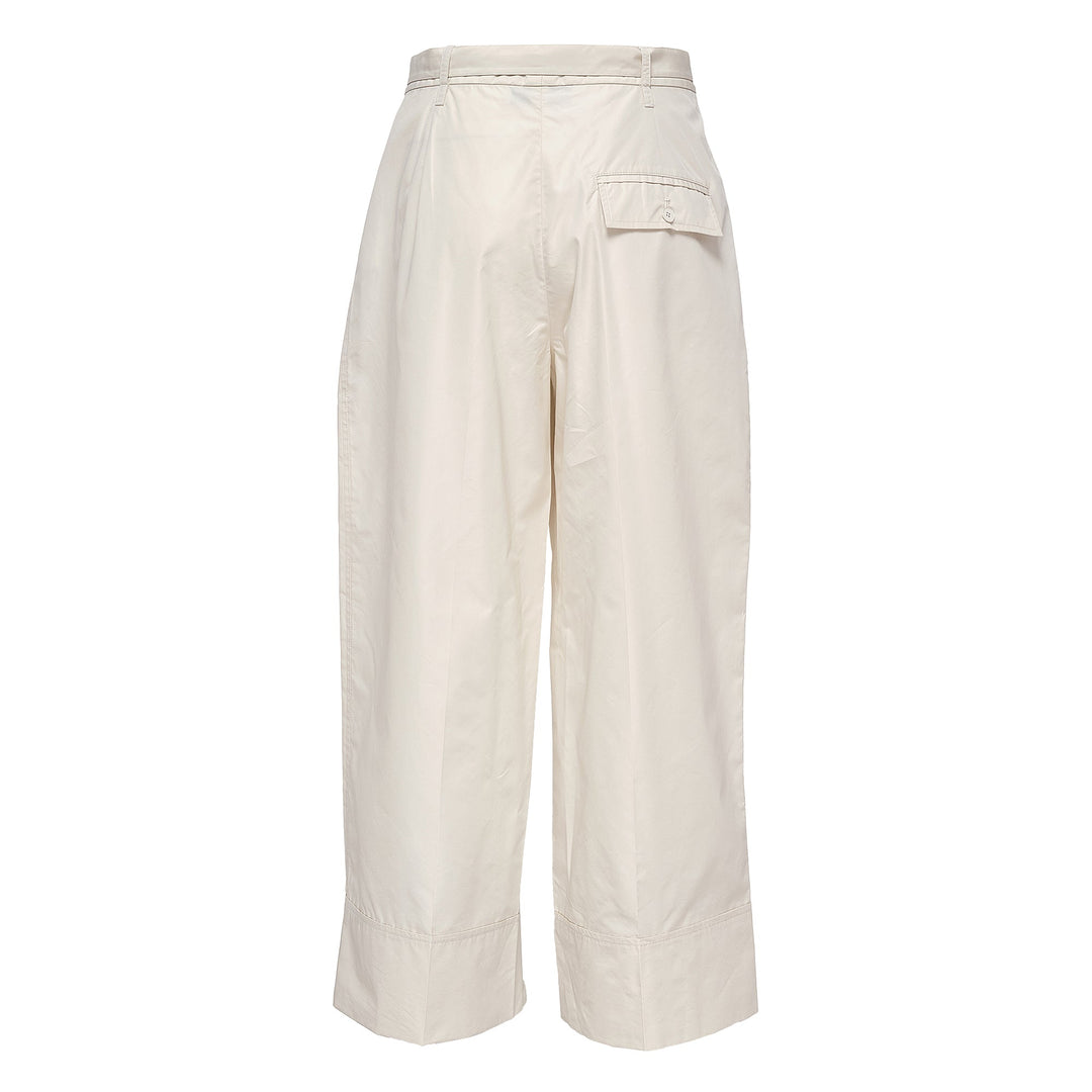 Double Pleat Cropped Wide Leg Pants
