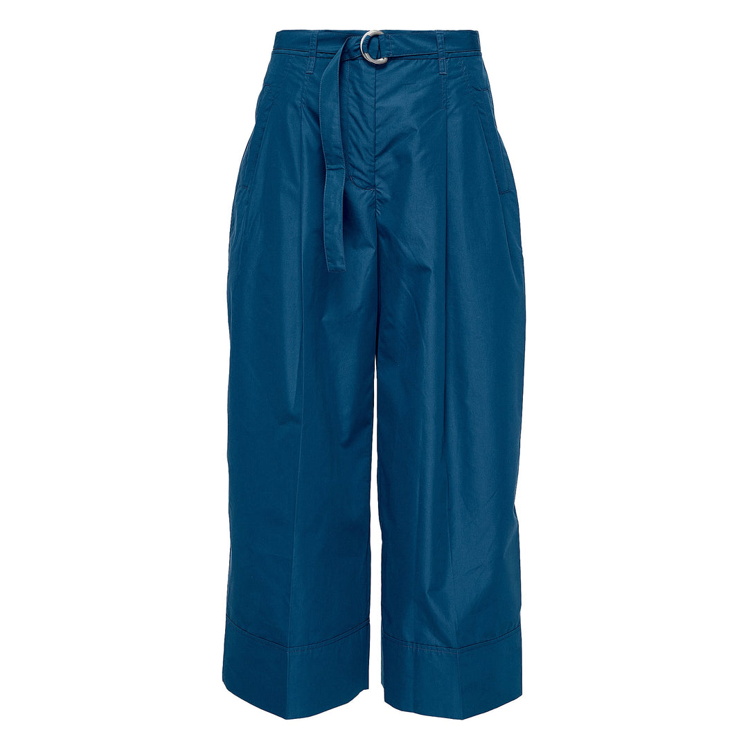 Double Pleat Cropped Wide Leg Pants