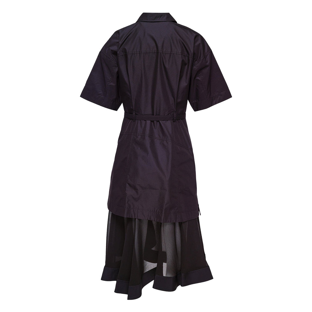 Cascade Hem Combo Shirt Dress