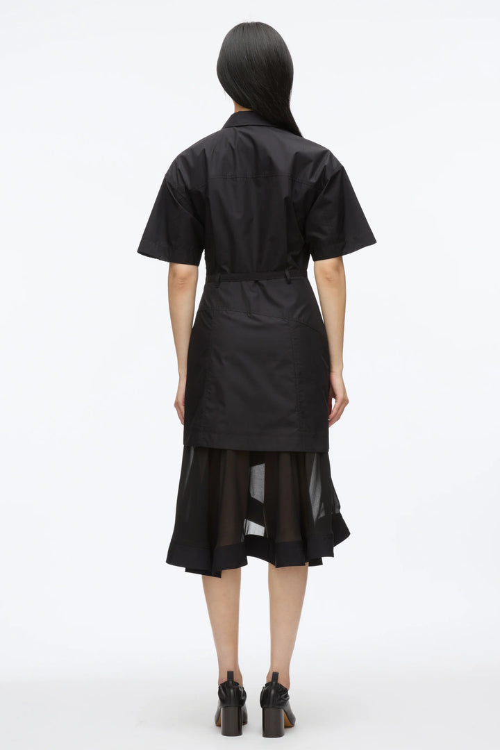 Cascade Hem Combo Shirt Dress
