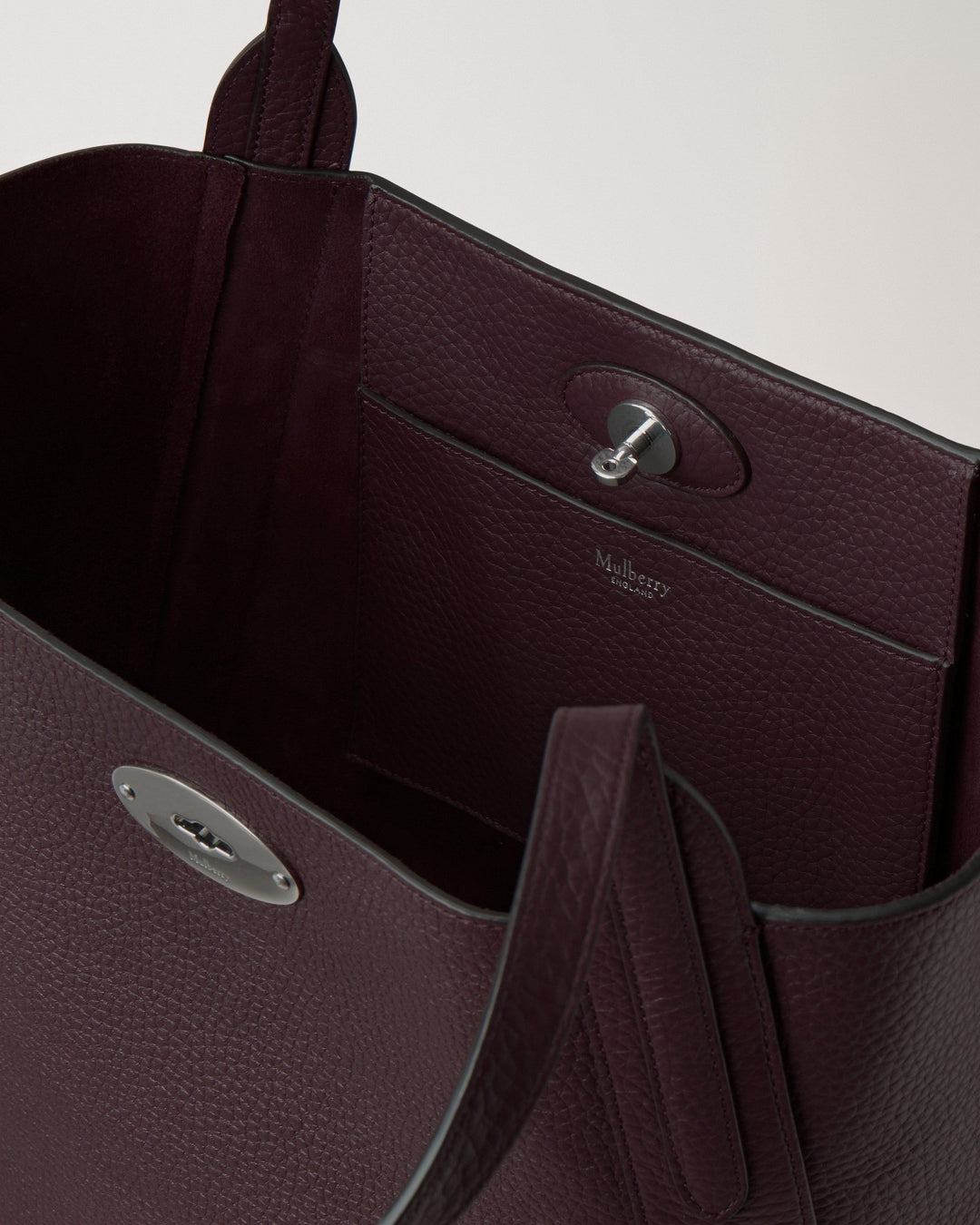 North South Bayswater Tote Black Cherry Heavy Grain