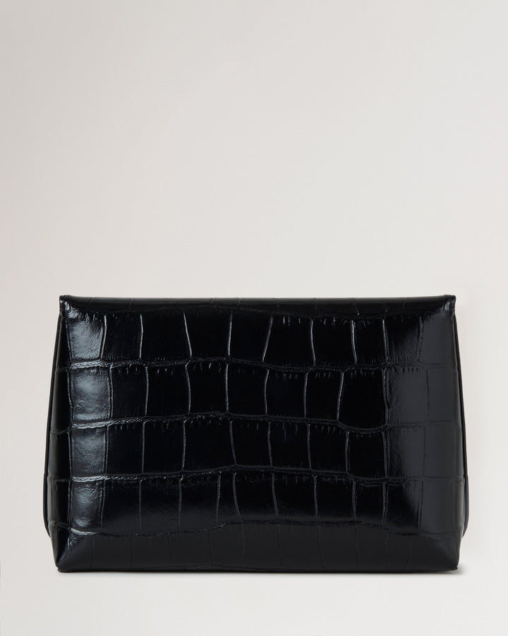 Darley Cosmetic Pouch Black Shiny Small Croc