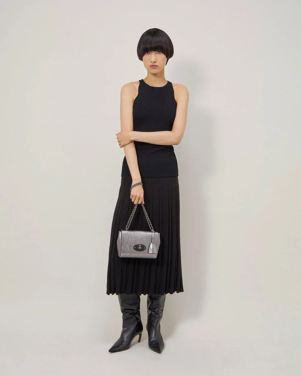 Lily Pewter Metallic Calf Nappa