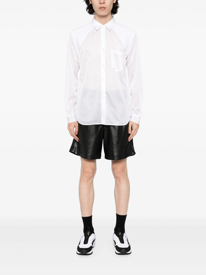Cotton Broad X Polyester Mesh Shirt