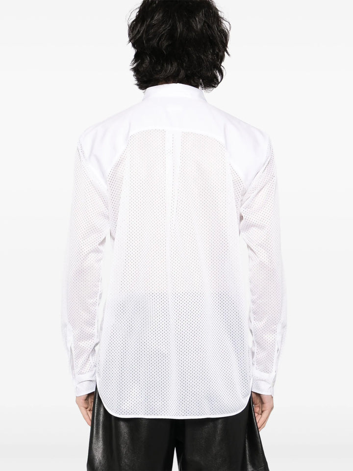 Cotton Broad X Polyester Mesh Shirt