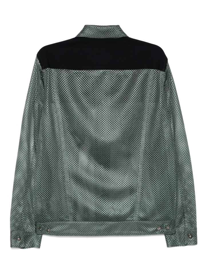 Polyester Mesh X Wool Gabardine Jacket