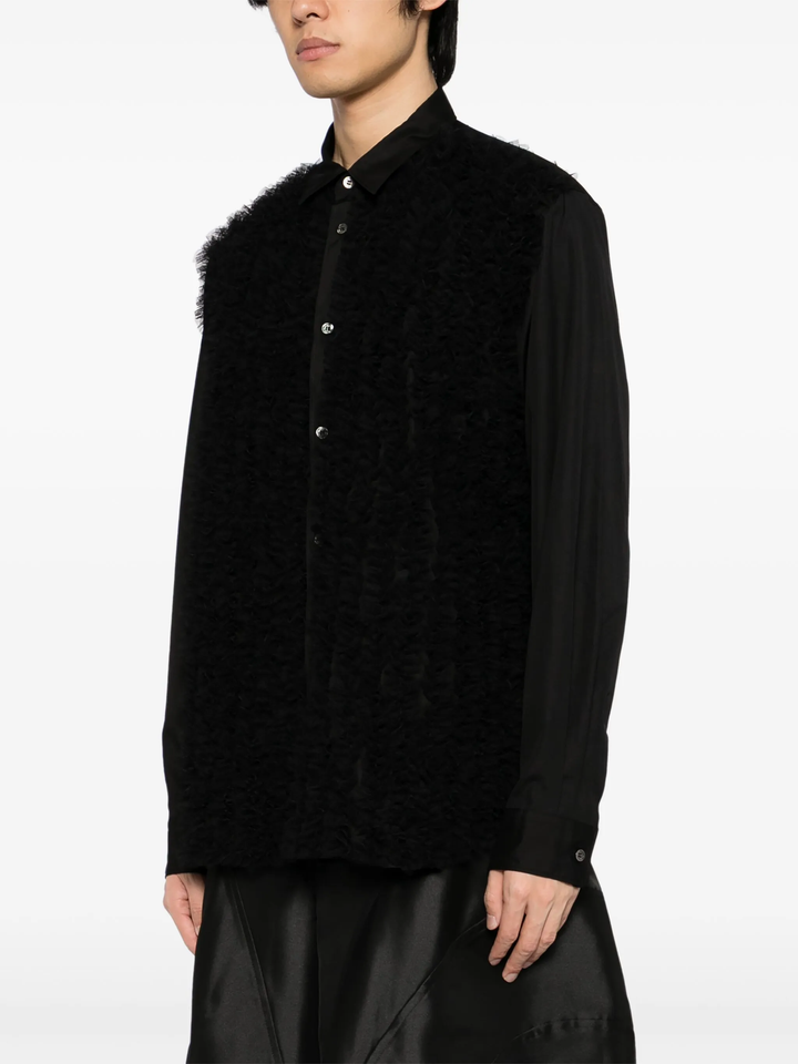 Cotton Broad X Nylon Tulle Shirt