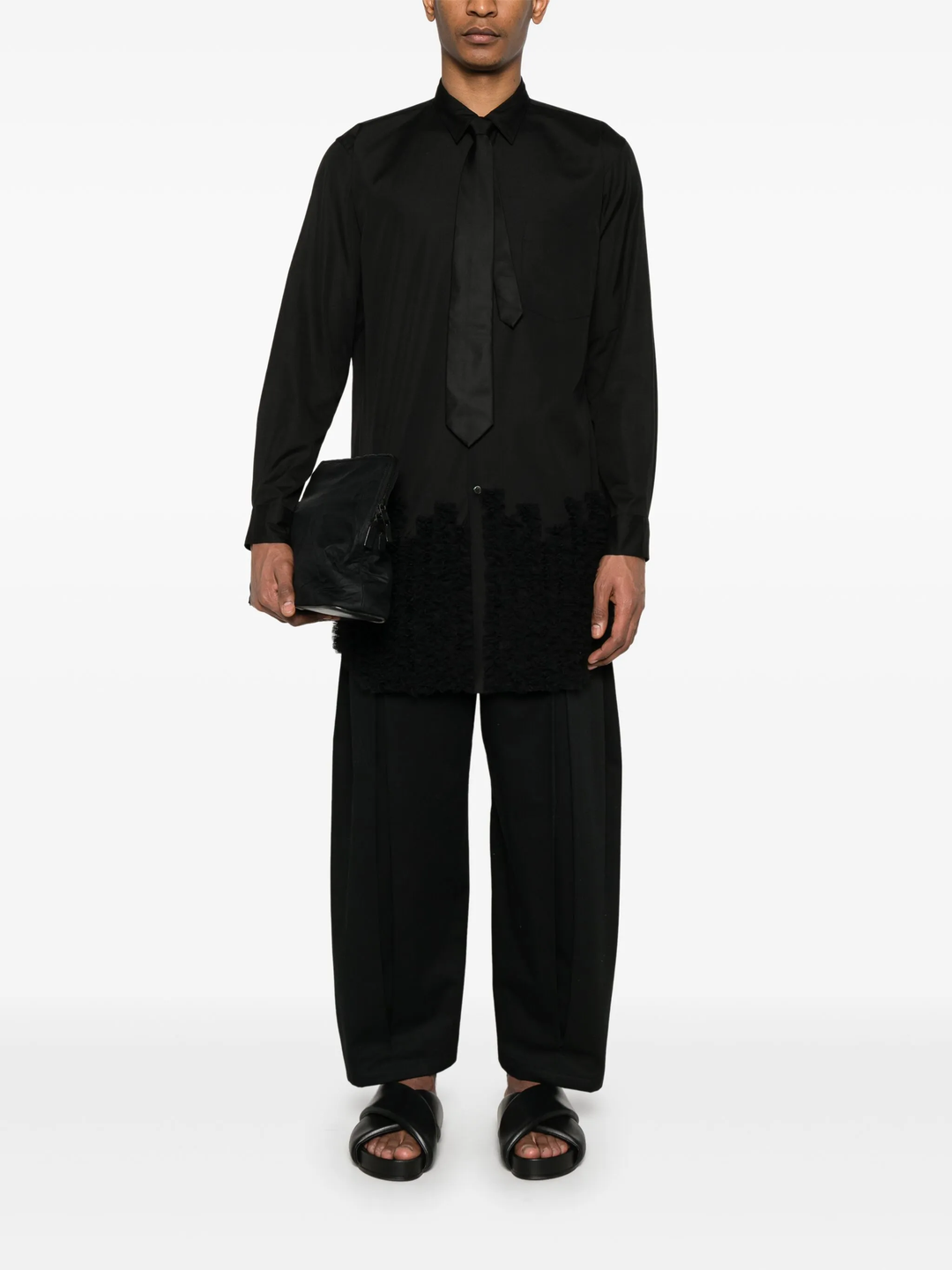 Cotton Broad X Nylon Tulle Shirt