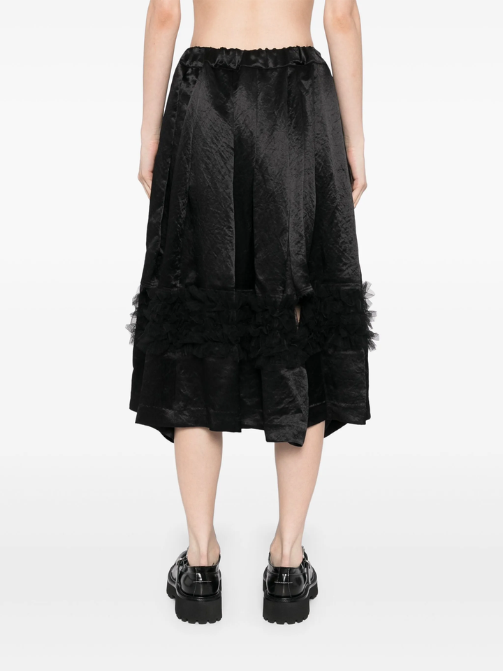 Acetate Rerime Satin × Nylon Skirt