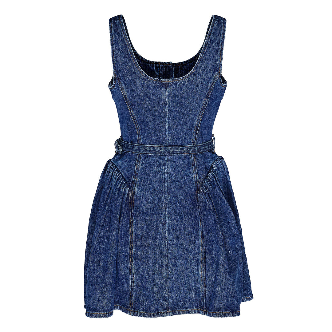 Flared Denim Mini Dress