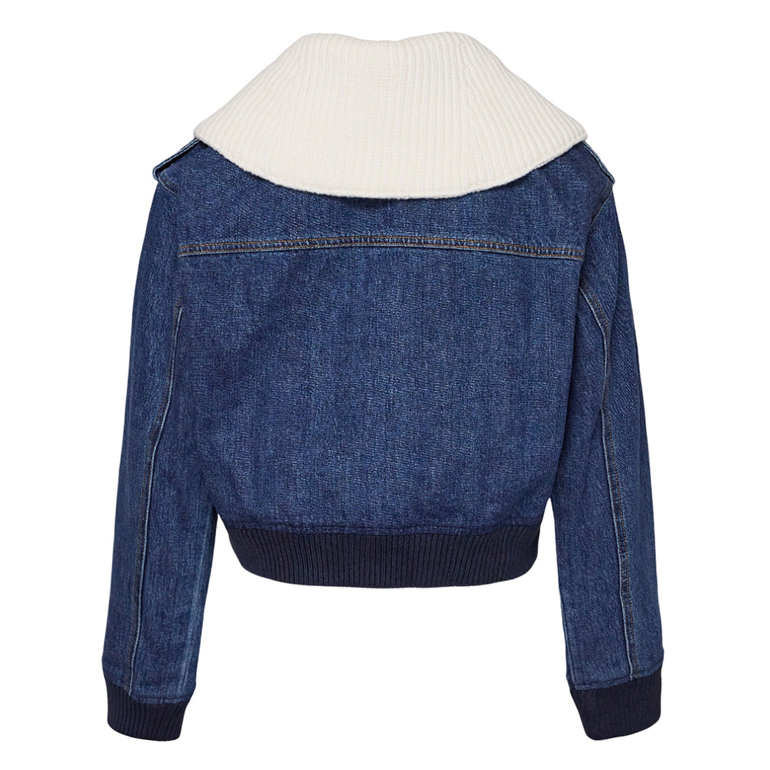 Denim Knit Collar Jacket