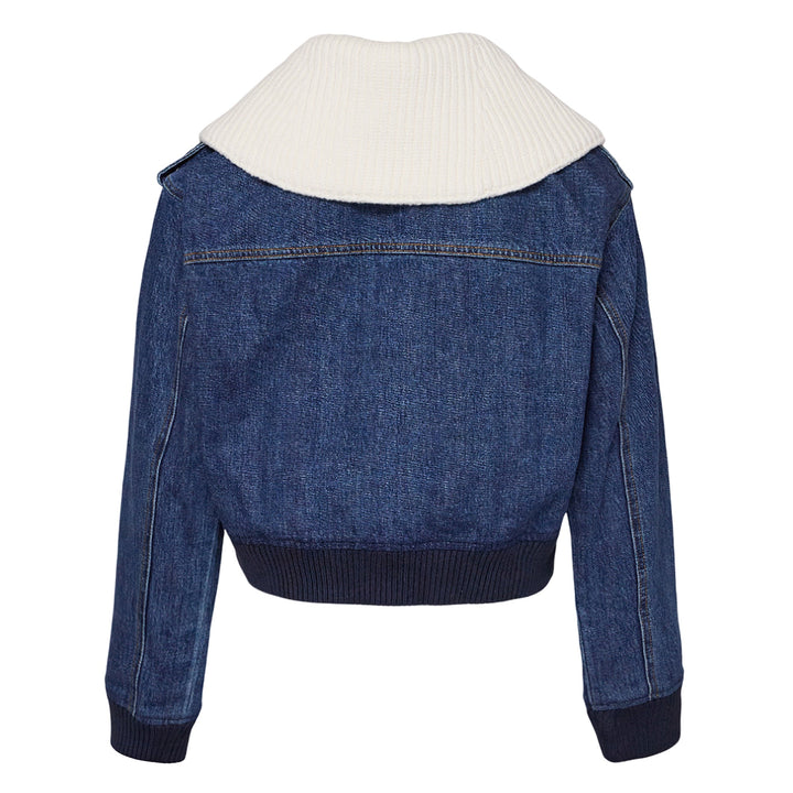 Denim Knit Collar Jacket