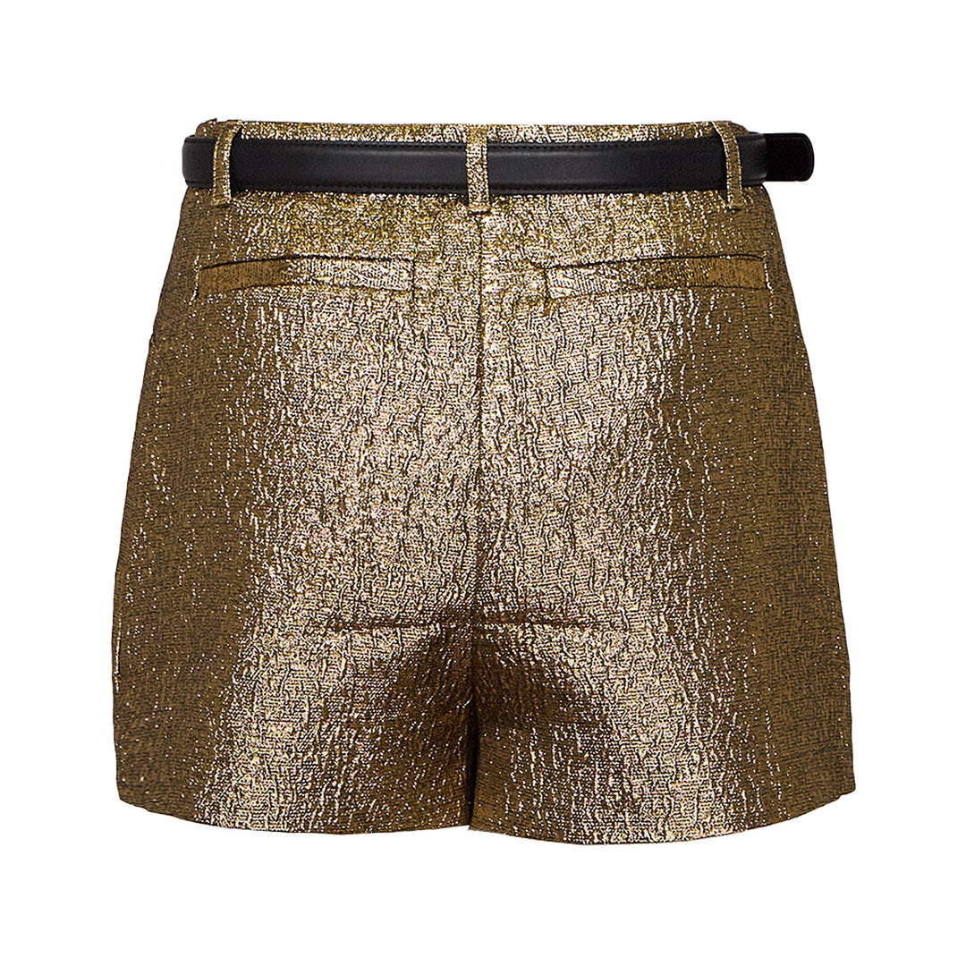 Gold Metallic Jacquard Skort