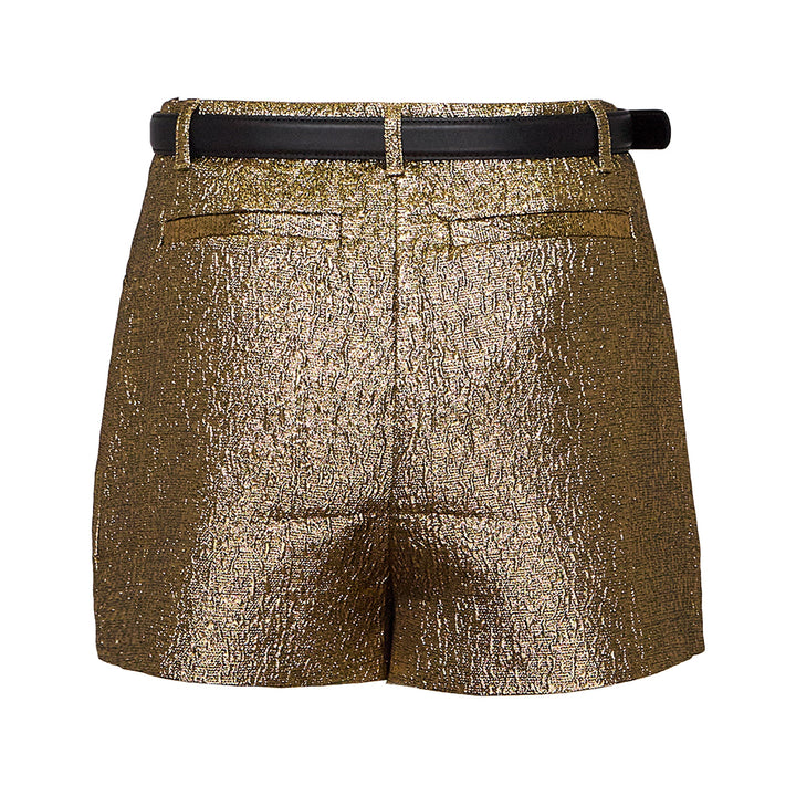Gold Metallic Jacquard Skort