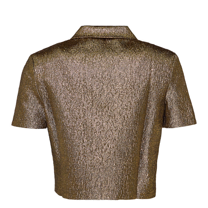 Gold Metallic Jacquard Top