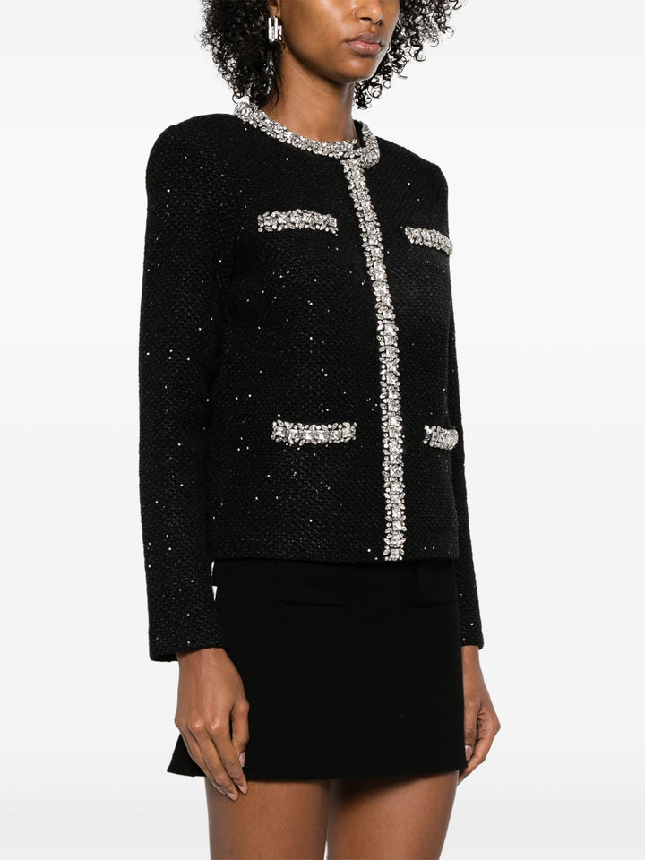 Black Sequin Knit Cardigan