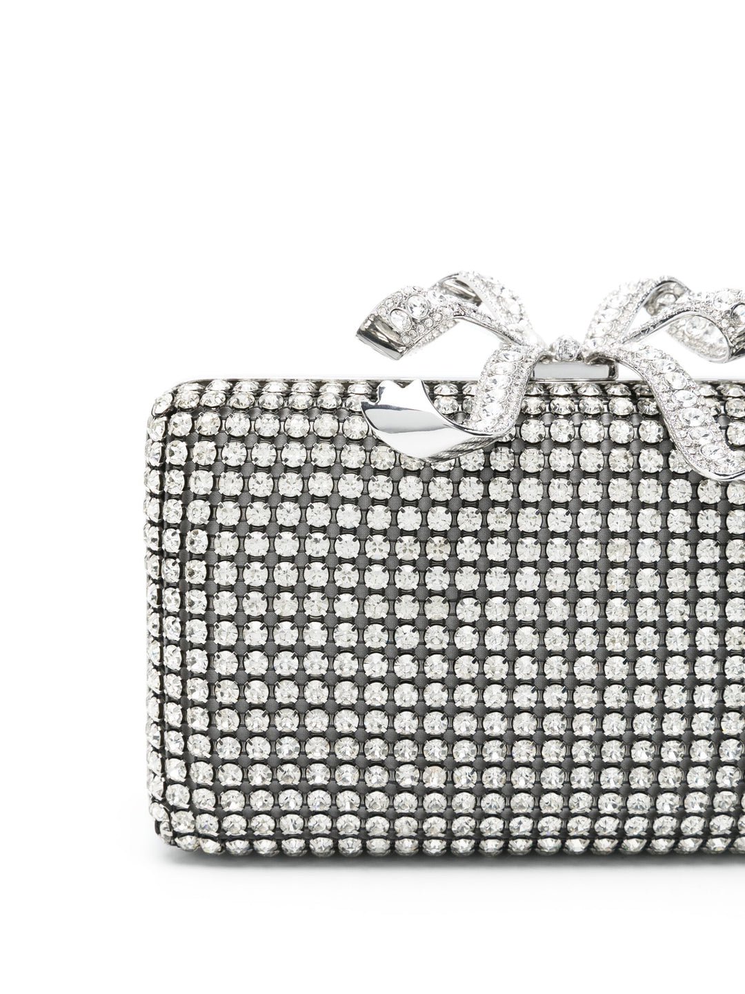 Silver Crystal Box Clutch