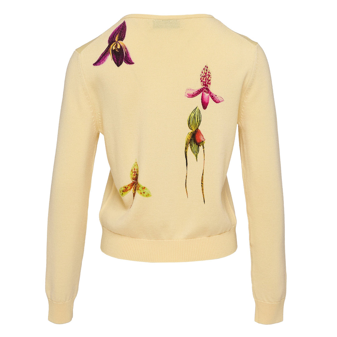 Long Sleeve  Printed Orchid Cardigan