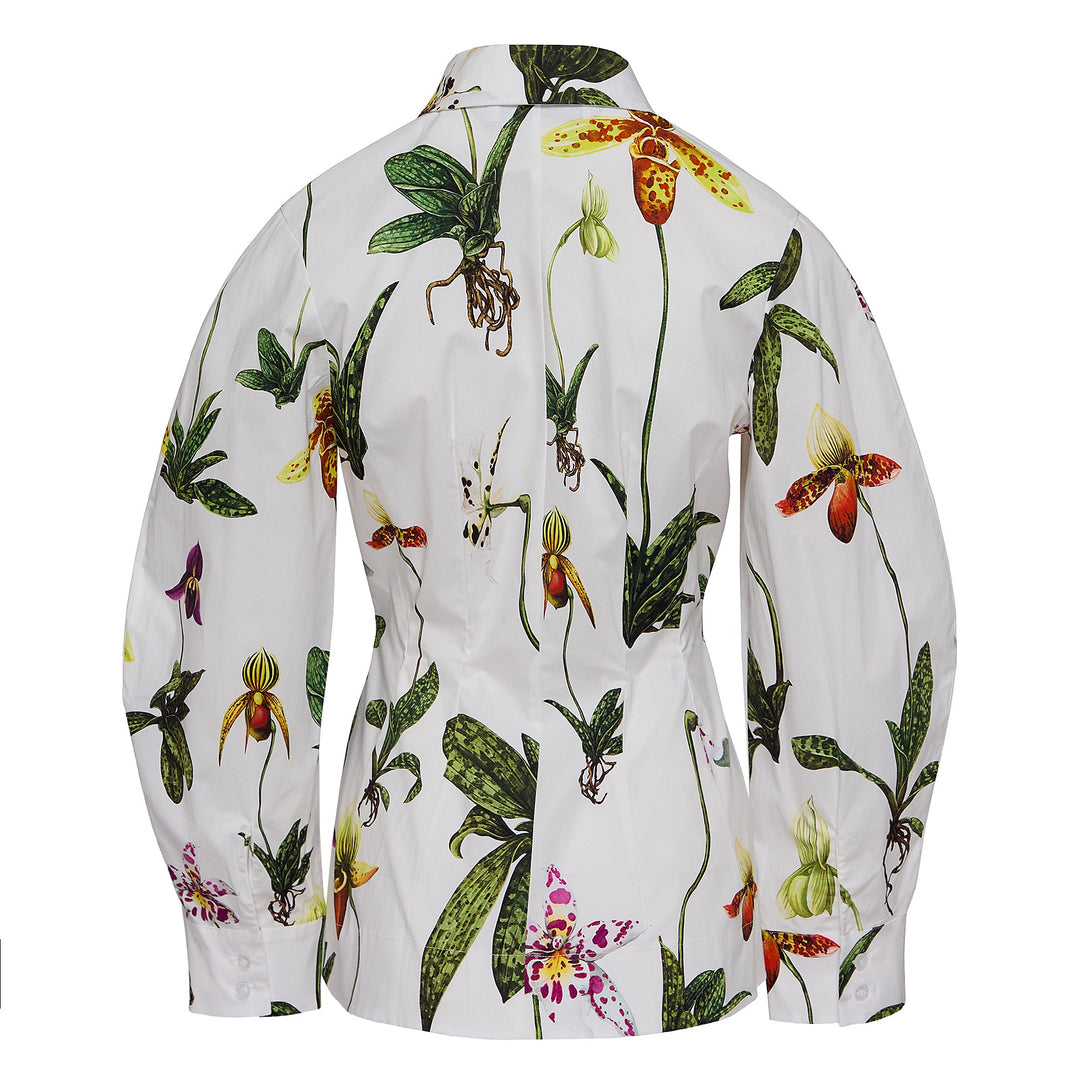 Long Sleeve Zip Front Orchids Top