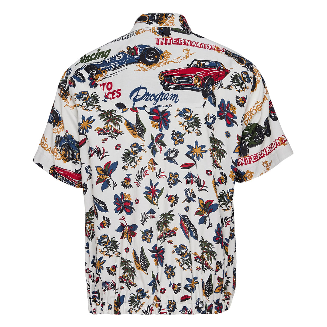 Car Race Tropical Print Shirt