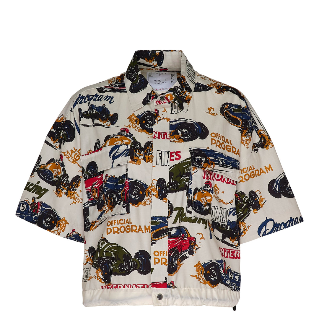 Car Race Tropical Print Shirt