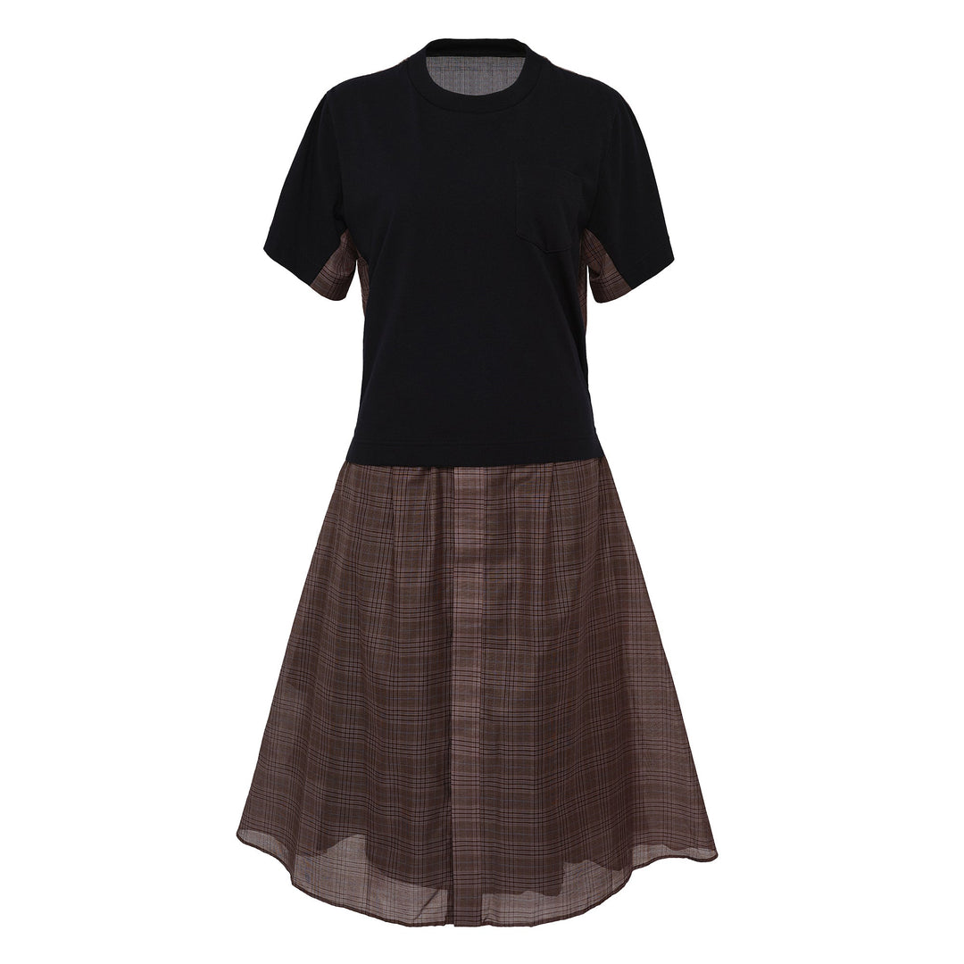 Spun Organza X Cotton Jersey Dress