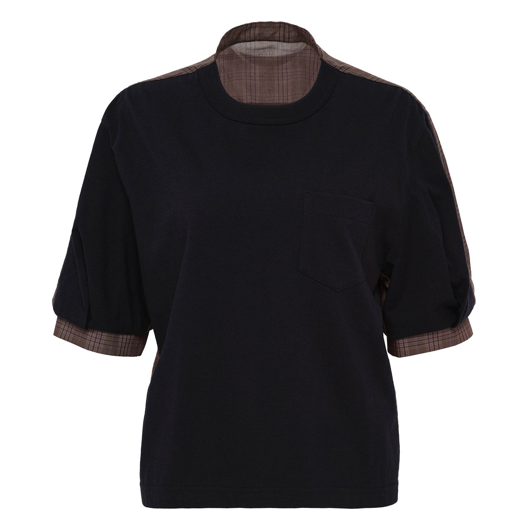 Spun Organza X Cotton Jersey T-Shirt