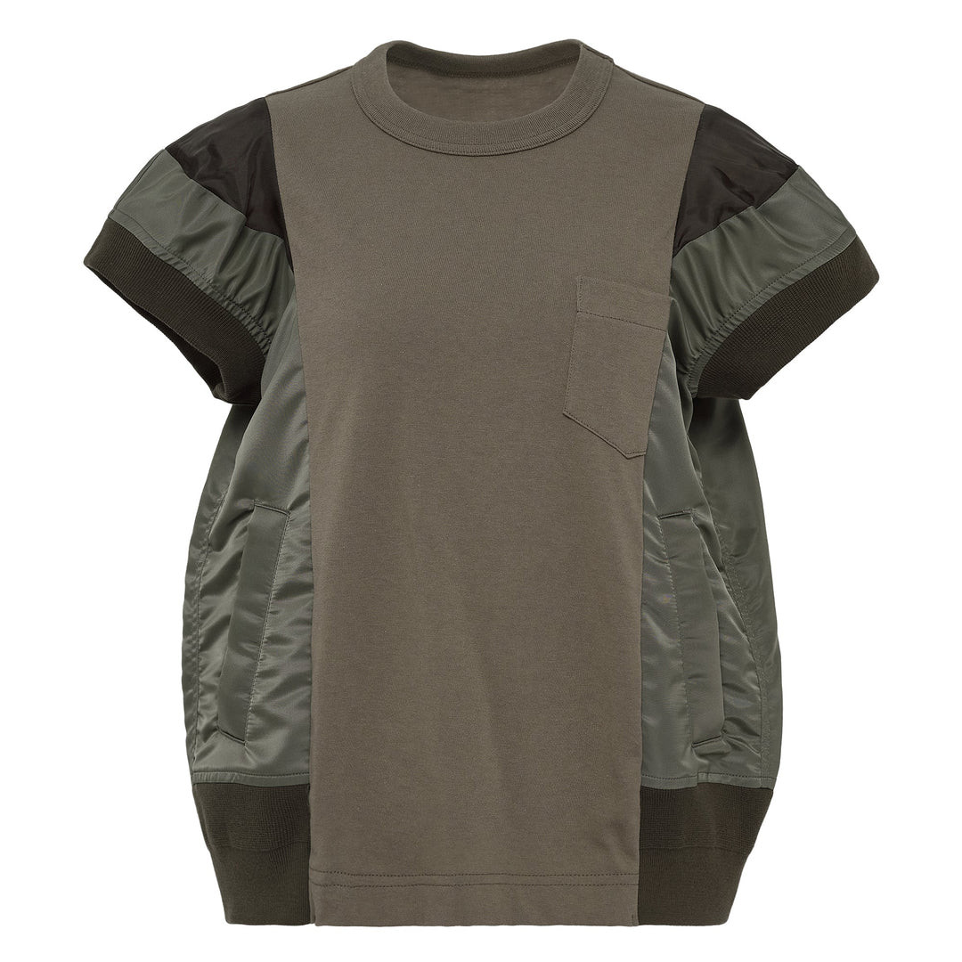 Nylon Twill X Cotton Jersey T-Shirt