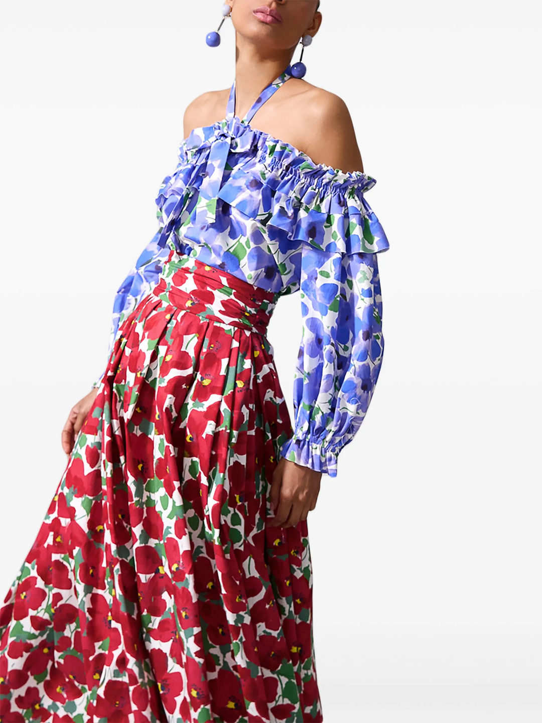 Cummerbund Waist Midi Skirt